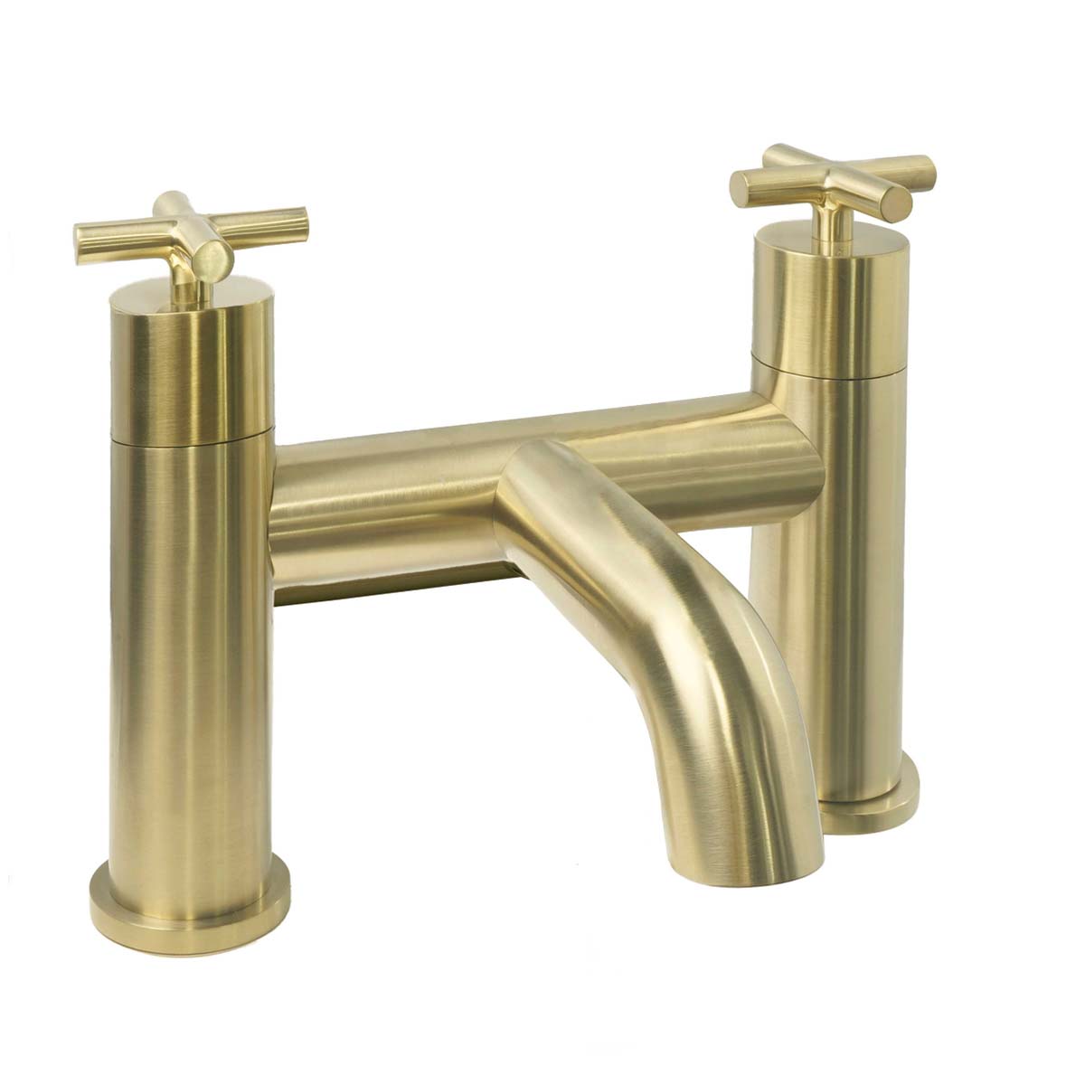 brushed brass bath tap deck mounted 