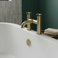 2 Hole Deck Mounted Modern Bath Filler Tap – Brushed Brass