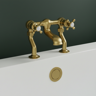 deck mounted bath filler tap brushed brass Main image