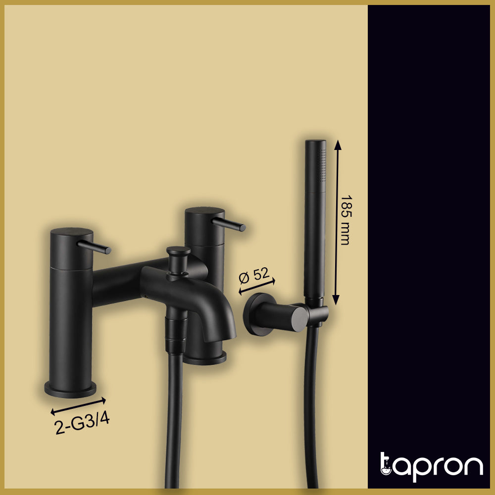 black bath mixer tap with shower kit