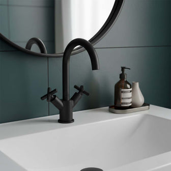 Deck Mounted Mono Basin Mixer Tap - Matt Black Main image