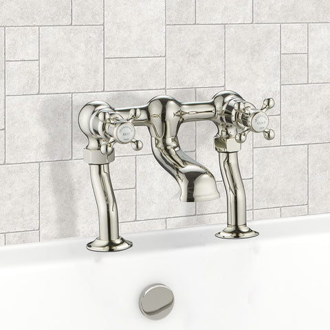 brushed nickel Traditional Deck Mounted Bath Filler Tap 