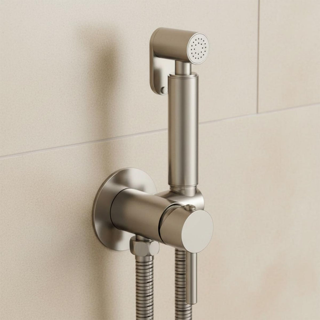 hot and cold brushed nickel douche kit