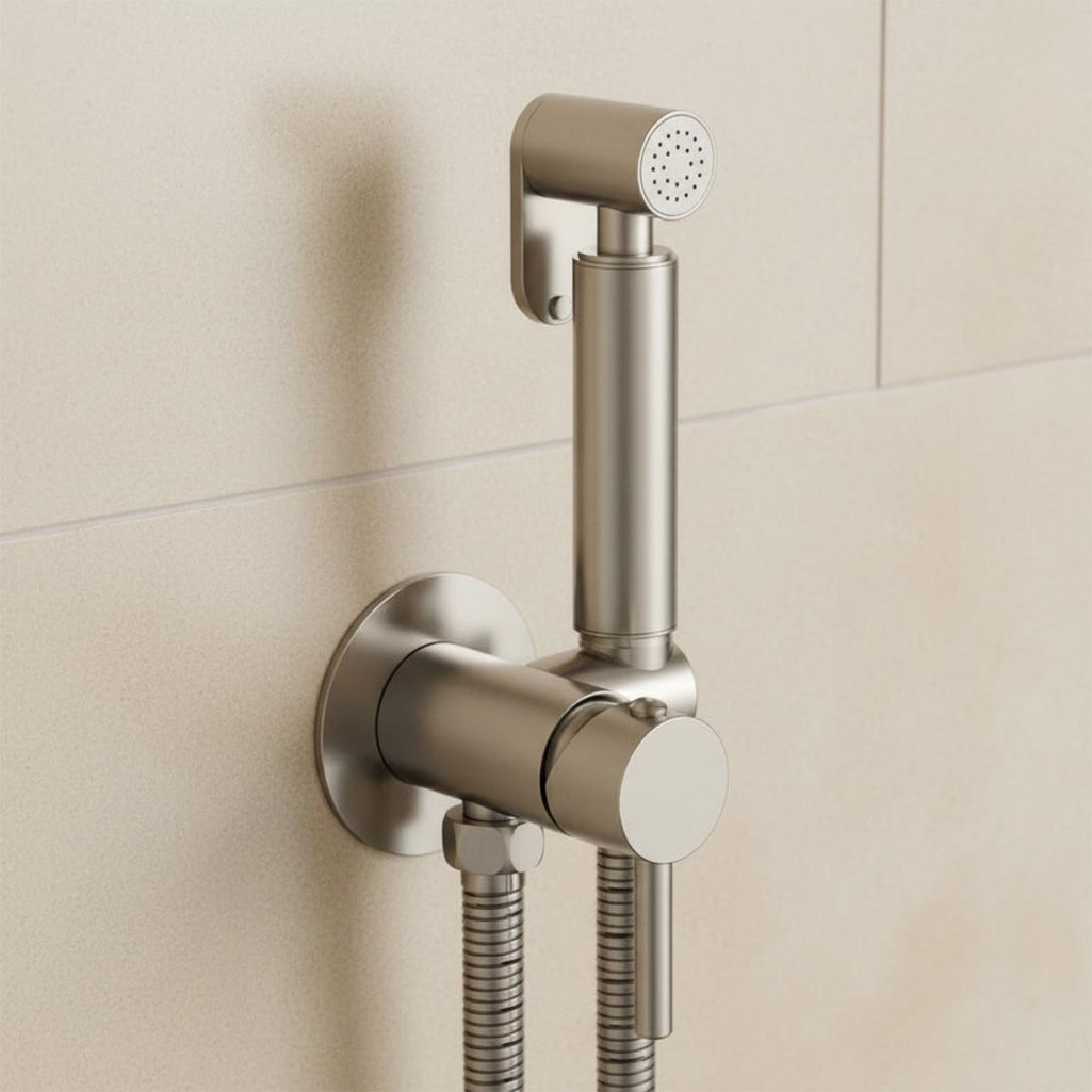 hot and cold brushed nickel douche kit