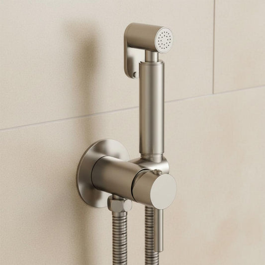 hot and cold brushed nickel douche kit