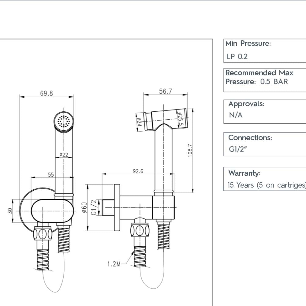 Modern Douche Set Technical specifications