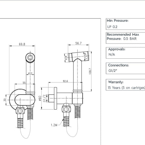 Modern Douche Set Technical specifications