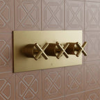 Dual Control Concealed Thermostatic Shower Mixer Valve - Brushed Brass