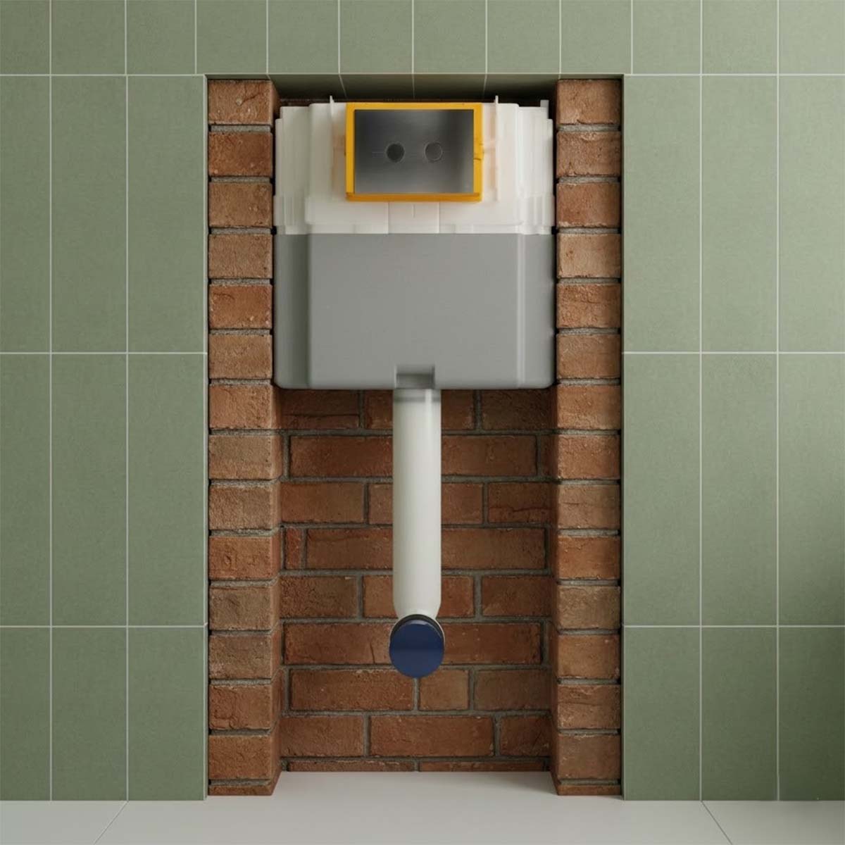 Dual Flush Concealed Cistern with Brushed Black Flush Plate