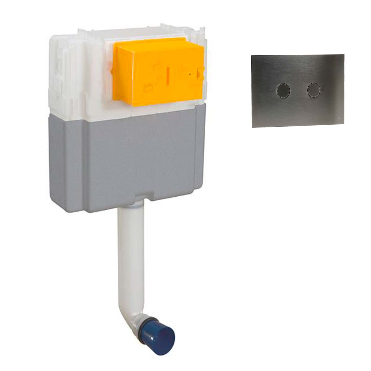 Dual Flush Concealed Cistern with Gunmetal Flush Plate