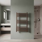 Dual Fuel Brushed Bronze Towel Rail - 800mm x 400mm