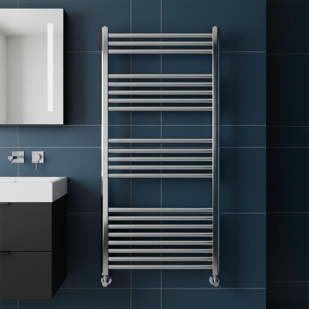 Dual Fuel Chrome Heated Towel Rail - 1200mm X 500mm