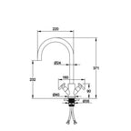 brushed stainless steel traditional kitchen tap Dimensions