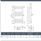 Dual fuel towel rail 800mm x 400mm