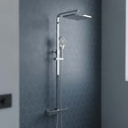 Exposed rigid riser shower kit 2 outlet - chrome finish 