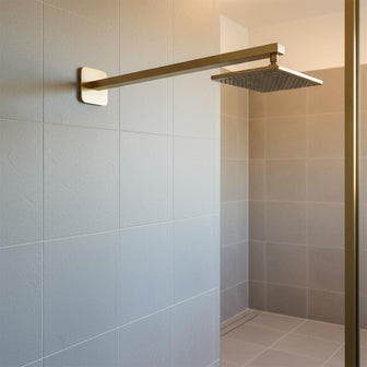 Extra Long Fixed Shower Arm 390mm - Brushed Brass Main image