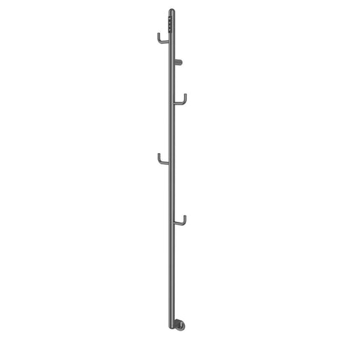 brushed black electric towel rail with hook