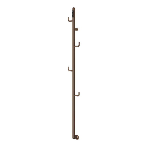brushed bronze electric towel rail with hook