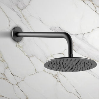 matt black shower head with arm Main image