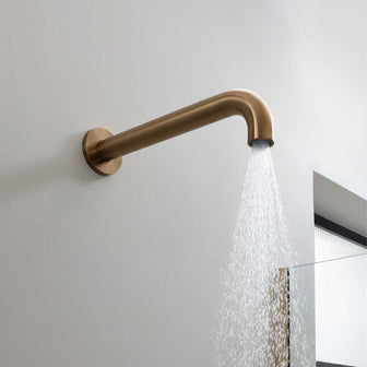 Fixed wall mounted single function shower head - brushed bronze  Main image