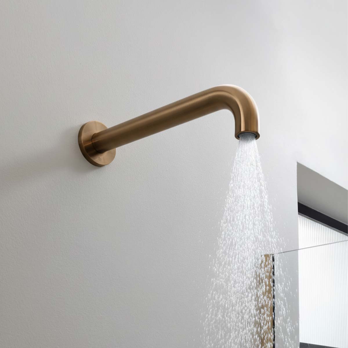 Fixed wall mounted single function shower head - brushed bronze 