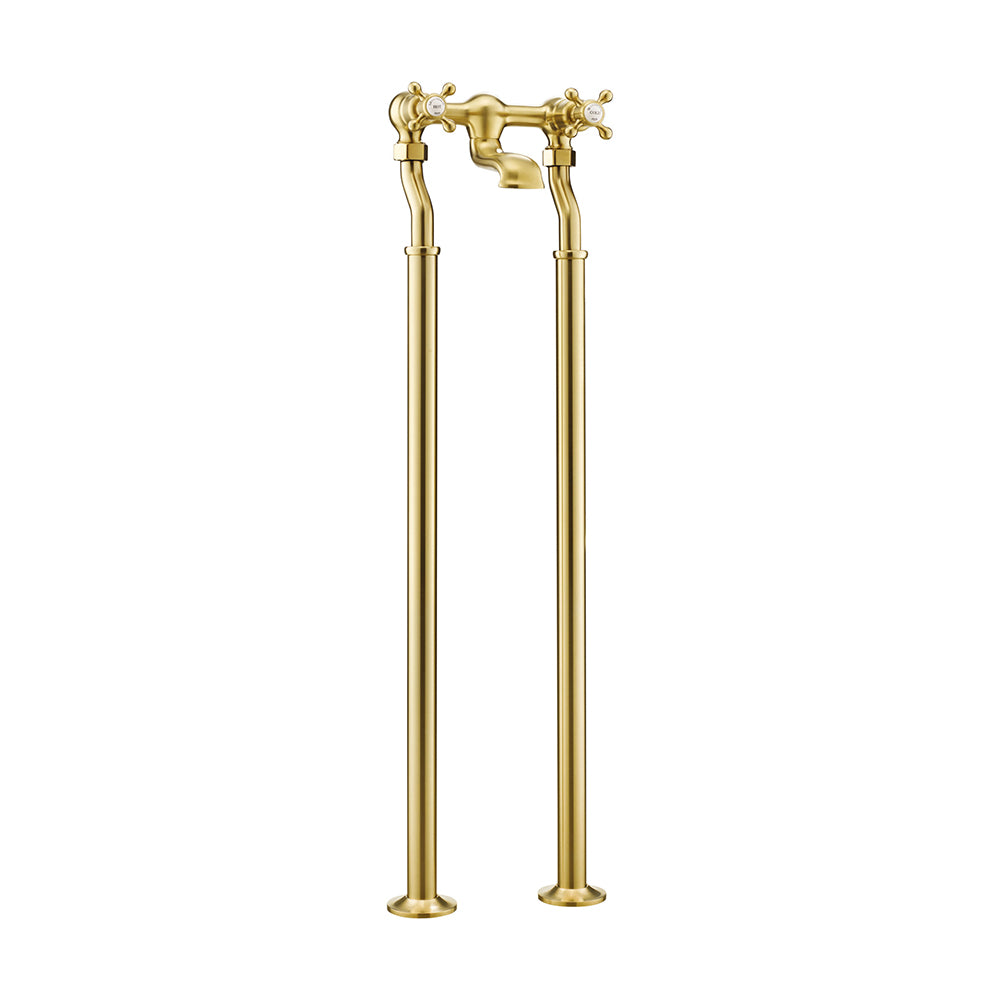 Freestanding Bath Filler Tap - Brushed Brass