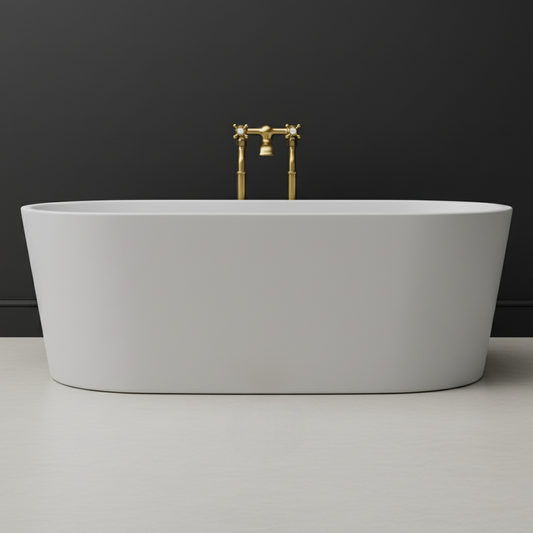 Victorian freestanding bath filler brushed brass  1024