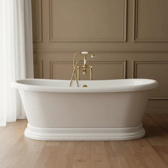 Freestanding Bath Shower Mixer with Kit - Brushed Brass Main image