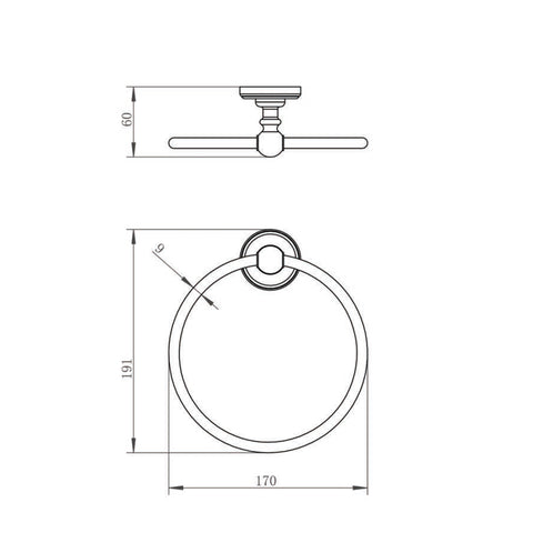 Traditional Towel Ring - Chrome