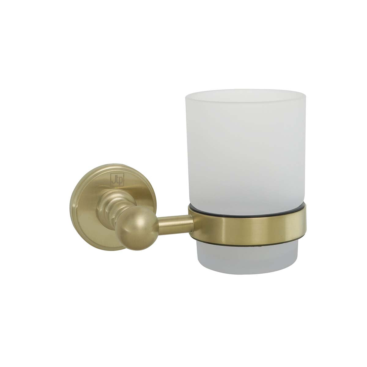 Bathroom Tumbler with Holder - Brushed Brass