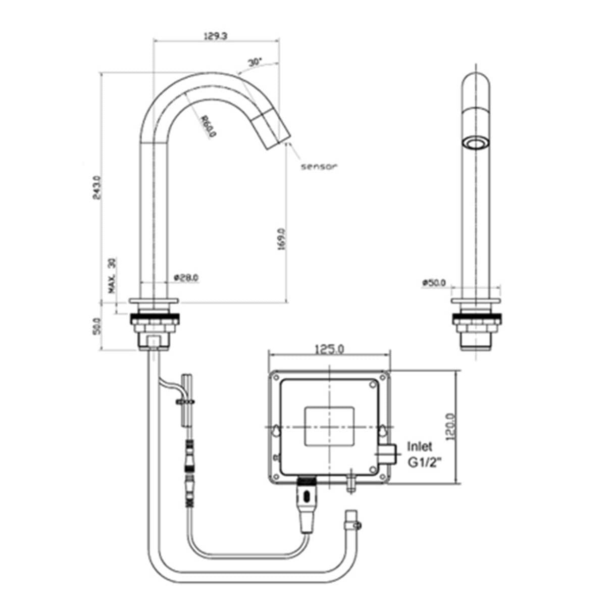 tall sensor tap technical details