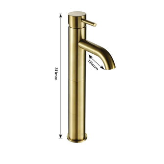 Gold Tall Basin Mixer Tap & Unslotted Waste Set Secondary image