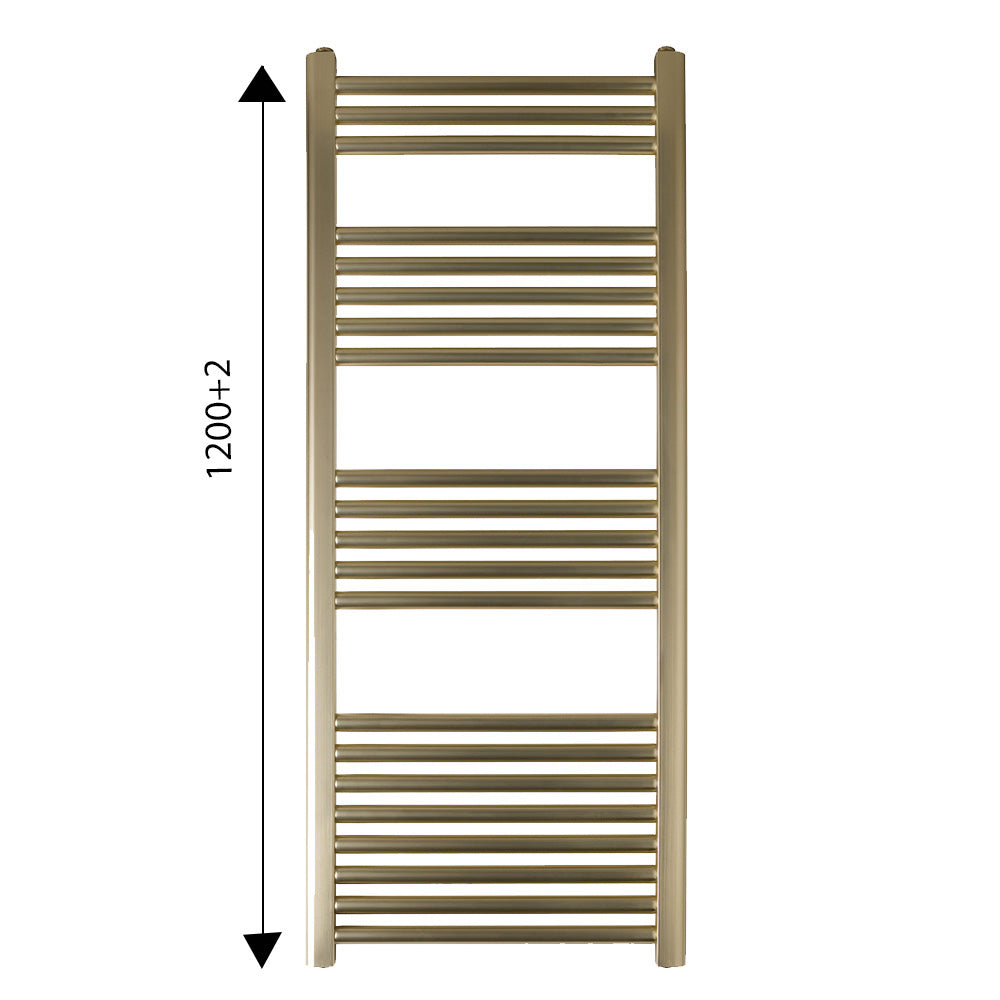 heated towel rail brass