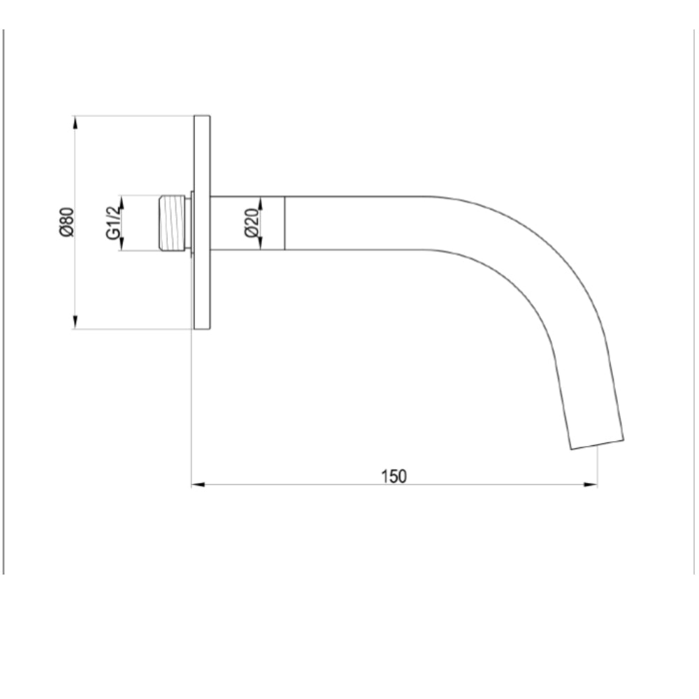 Gold Slim Wall Mounted Bath/Basin Spout Secondary image