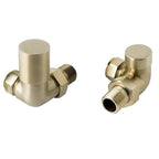 Gold Corner Radiator Valves - Brushed Brass Finish-Tapron