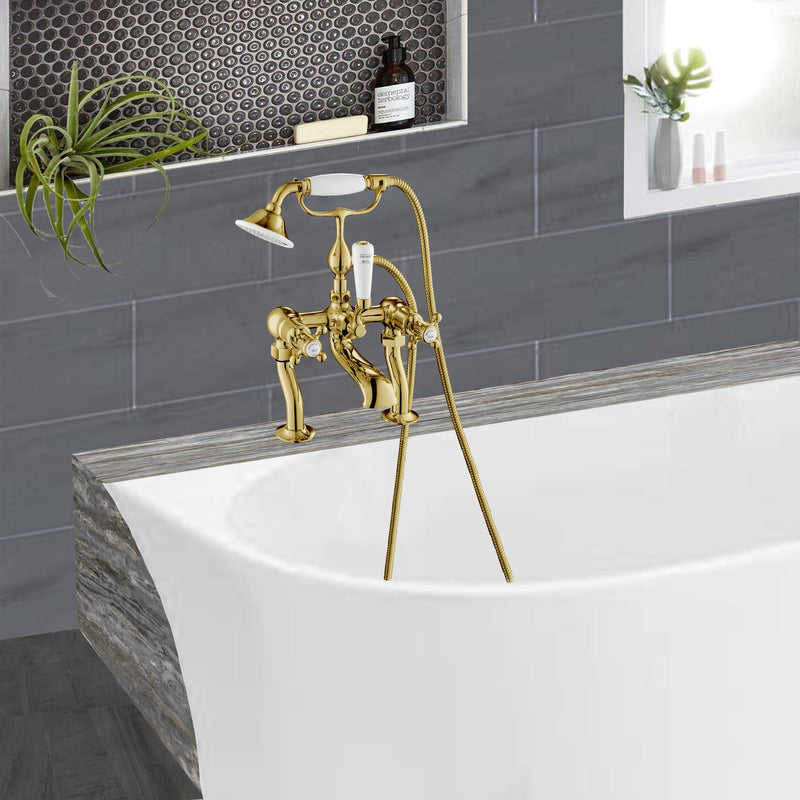 Gold Bath Taps with Shower Head Tapron