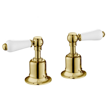 Gold Deck Mounted Brushed Brass Panel Valves
