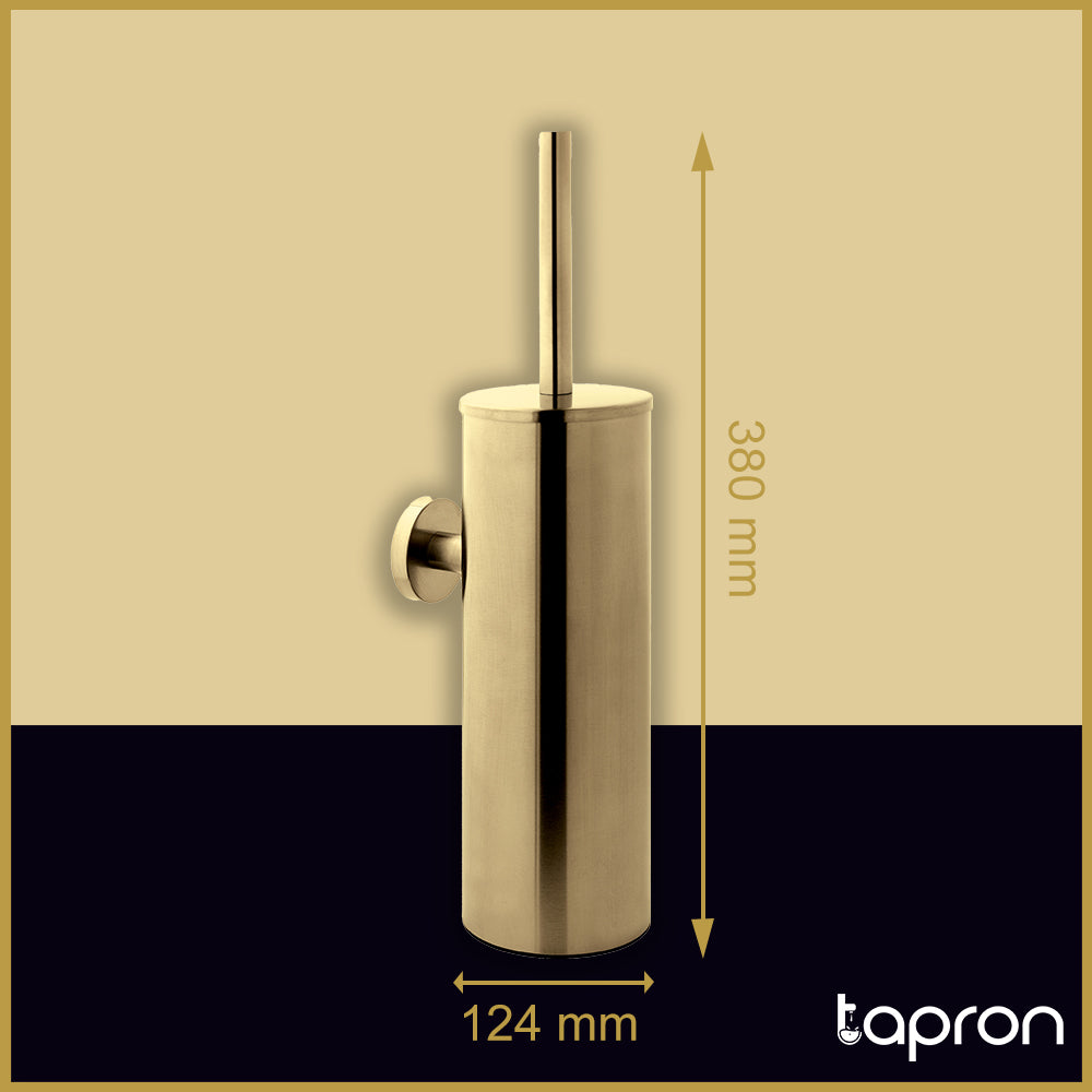 wall mounted gold toilet brush holder
