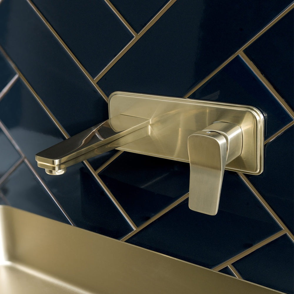 Gold wall Mounted Single lever basin mixer tap