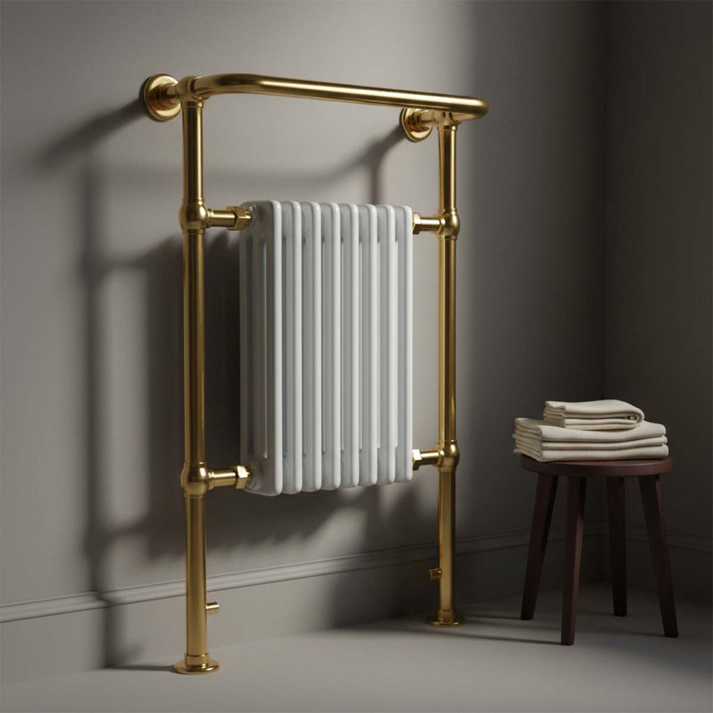 Gold traditional towel radiator