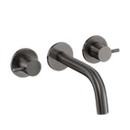 Gunmetal 3 Hole Wall Mounted Basin Mixer 