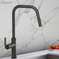 Gunmetal Single Lever Kitchen Sink Mixer Tap with Pull Out Spray
