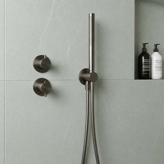 Gunmetal shower handset with shower hose and holder  Main image