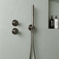 Gunmetal shower handset with shower hose and holder 