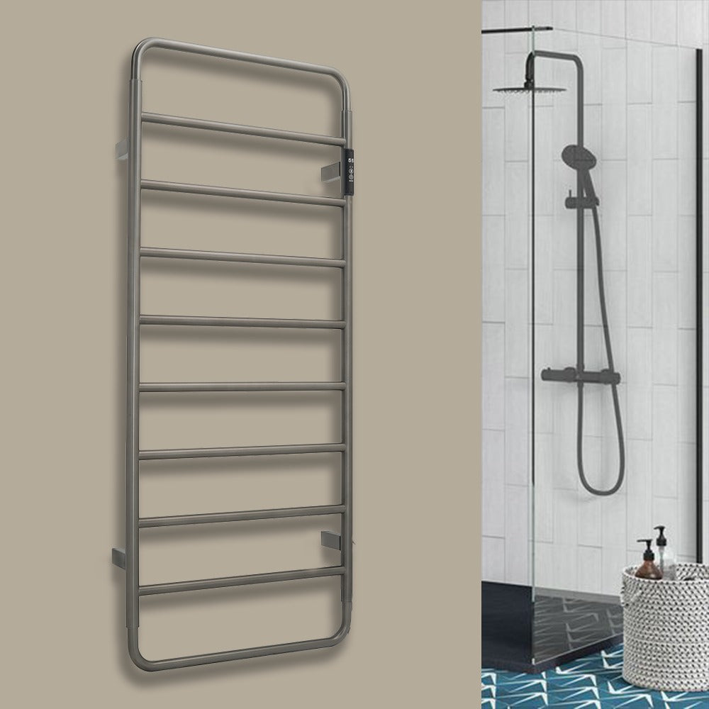 HEATH Electric Towel Rail Radiator Brushed Black 1130mm x 475mm
