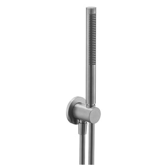 Brushed Black Wall Mounted Handheld Shower with Hose, Round Bracket and Outlet Secondary image