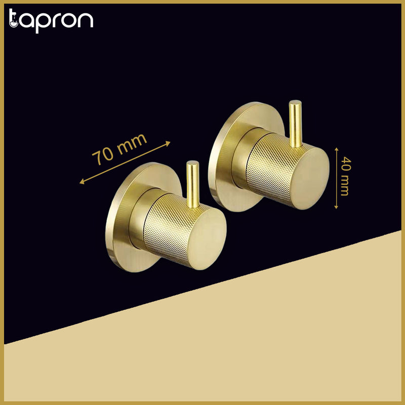 Gold Wall Mounted Valves with Designer Handles-Tapron