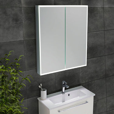 Heated Mirror Cabinet with Light and Shaver Socket - 600x700mm
