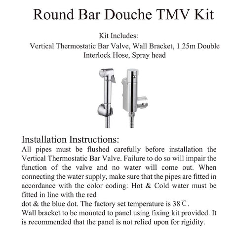 douche thermostatic bar valve installation instructions