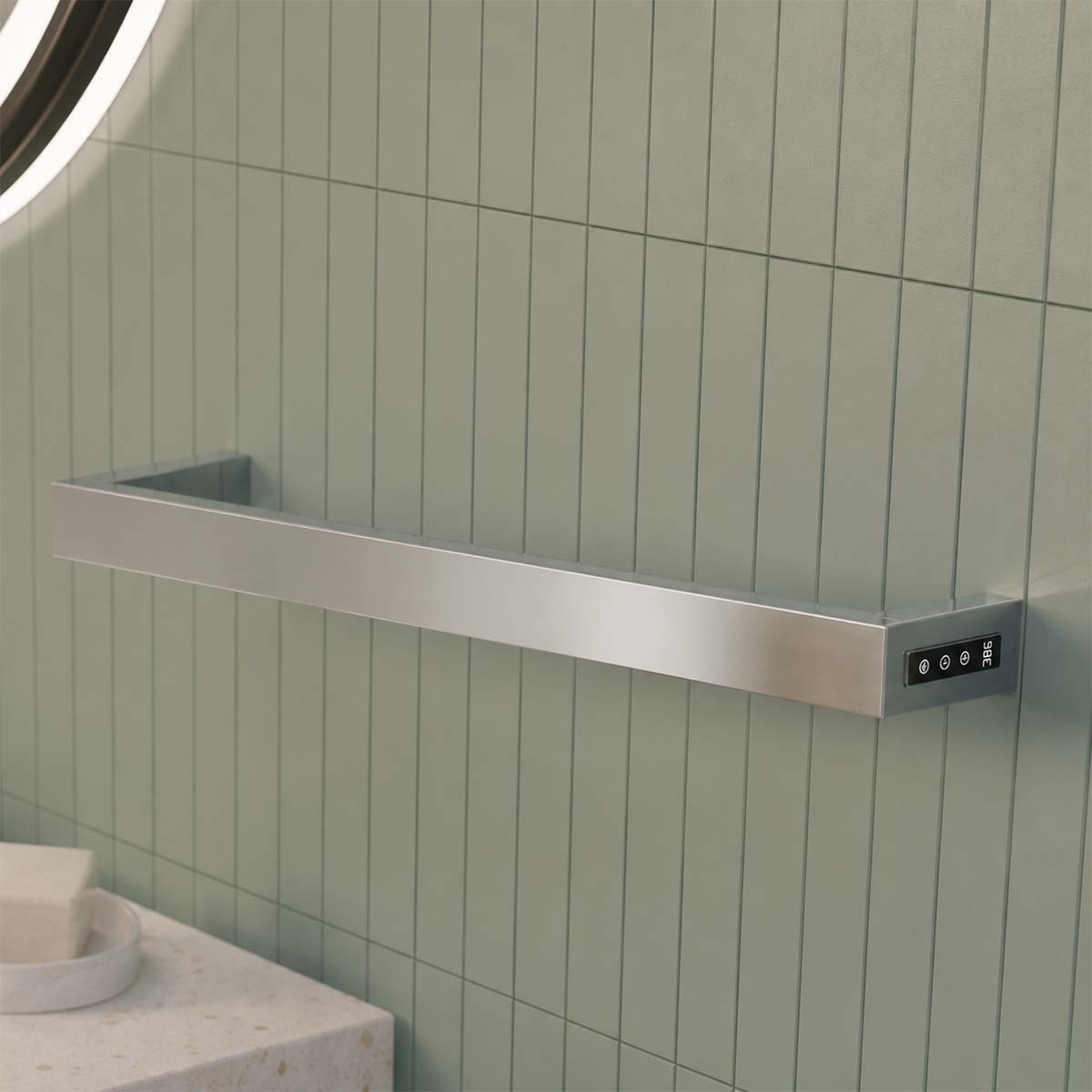 IPX4 chrome electric towel bar 